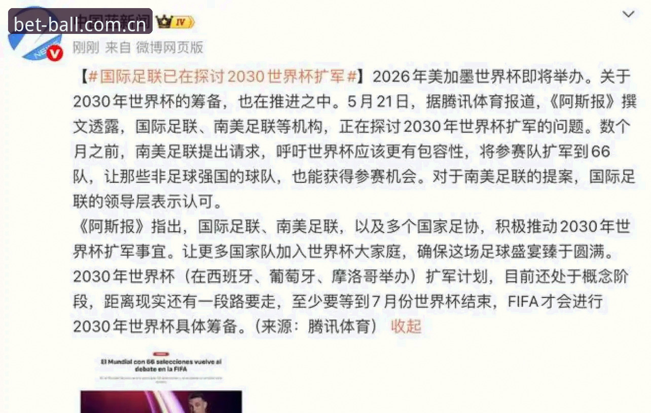2030世界杯扩军操作教程：从48队到66队的可行性分析